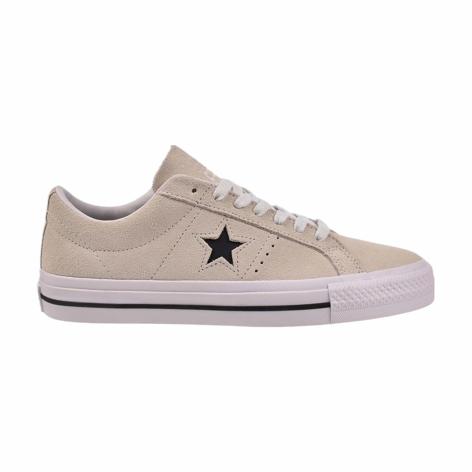 Converse One Star Pro Suede Low Top Men's Shoes Egret-White-Black Casual Shoes Size 15 Wide