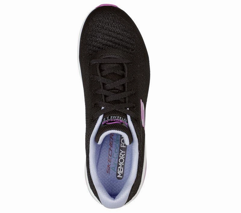 Skechers Womens Skech-Air Extreme 2.0 - Classic Vibe Shoes Black/Lavender Recycled Flat Shoes