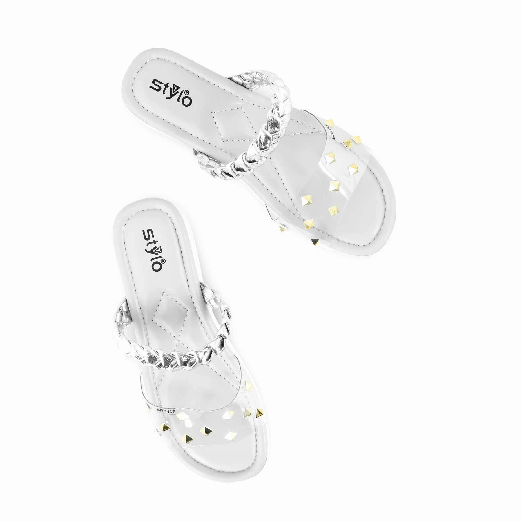 Plush Sneaker Slippers Silver Formal Slipper PU0472