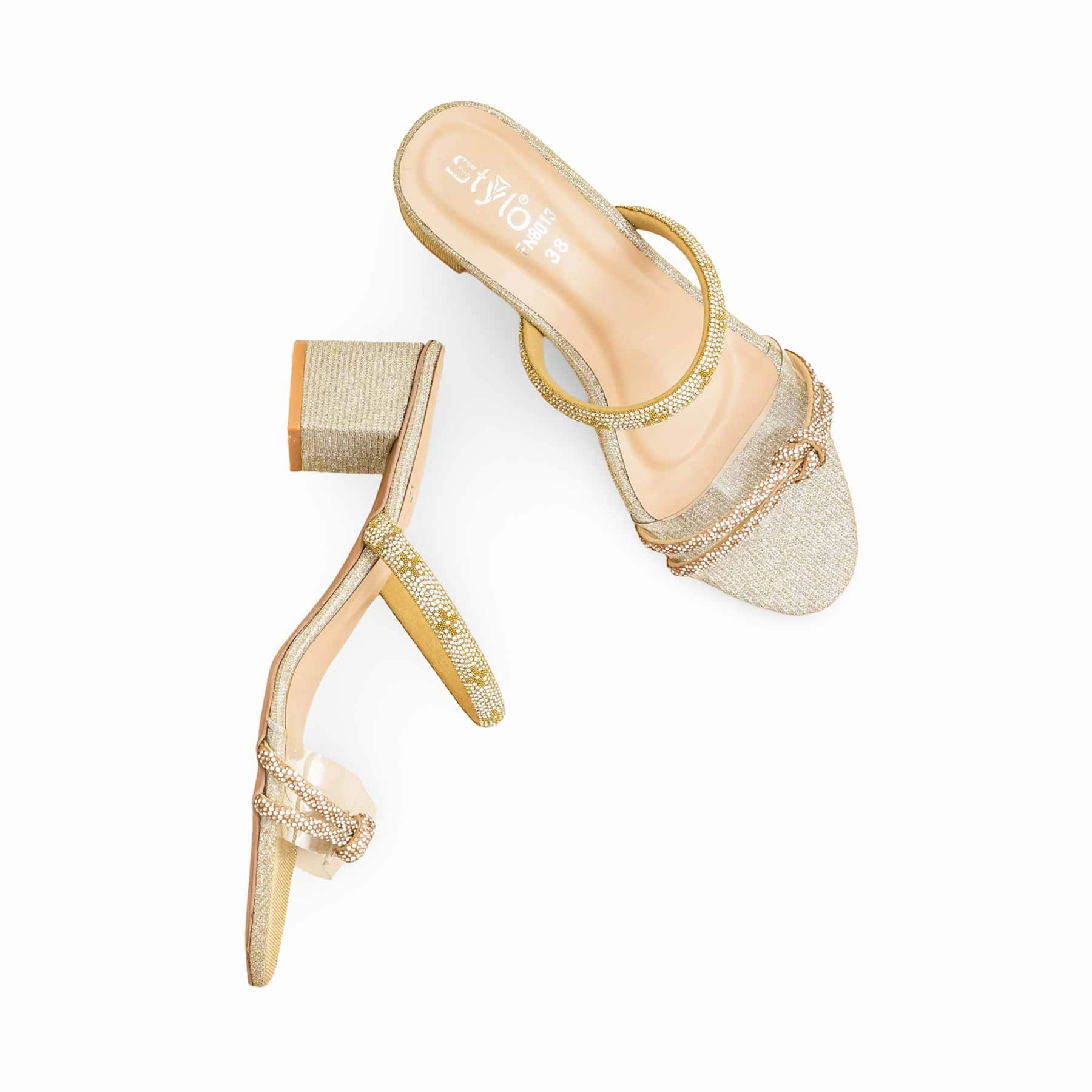 Golden Fancy Slipper For Women FN8013 Knitted Slippers Felted Pattern