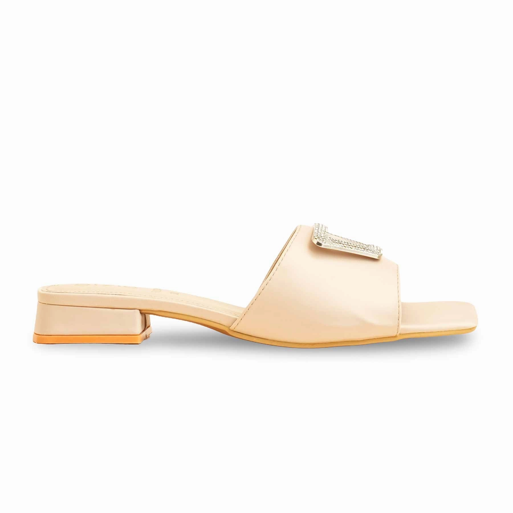 Cream Formal Slipper For Ladies FR8374 Slide Inn