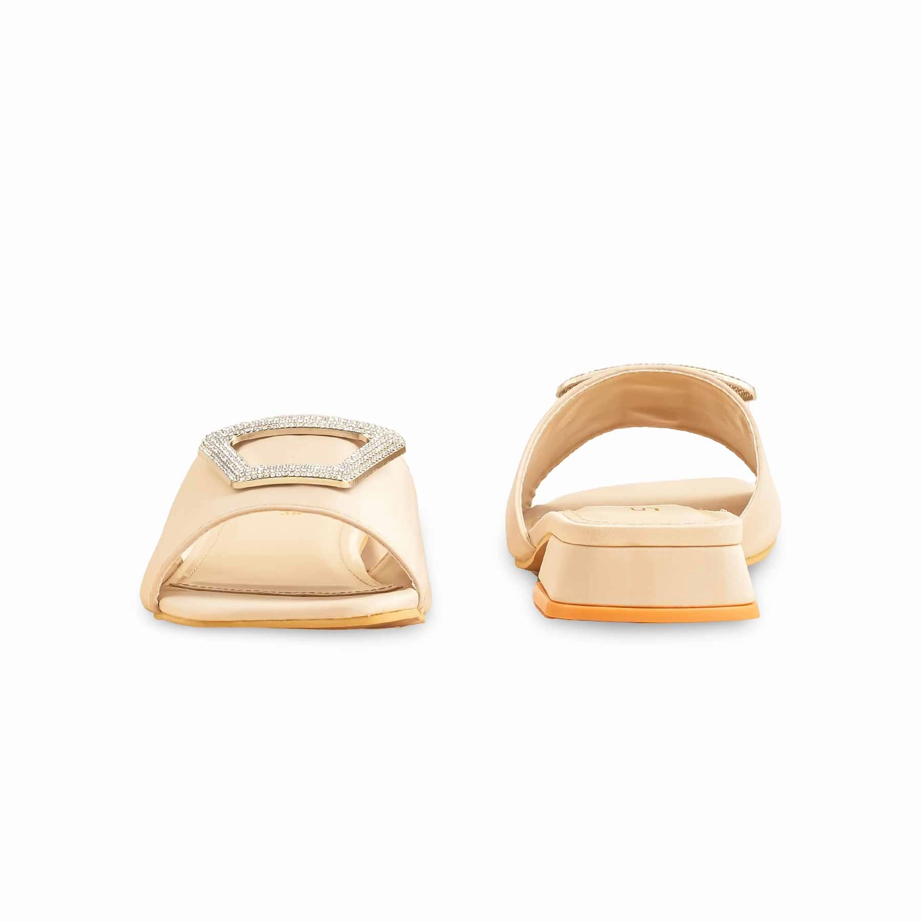 Cream Formal Slipper For Ladies FR8374 Pug With Slippers