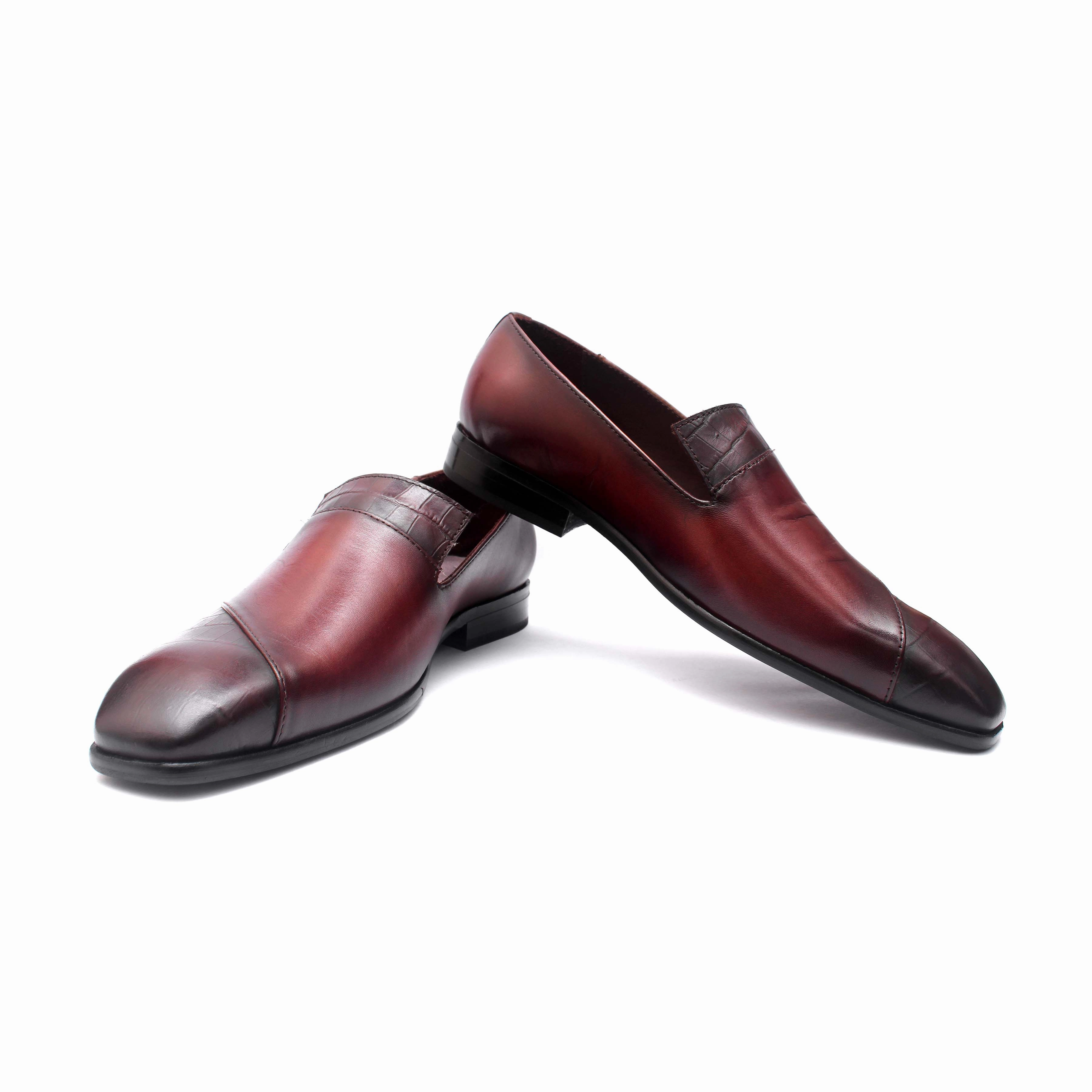 Croco Textured Loafers - Wine Steve Madden Velvet Loafers