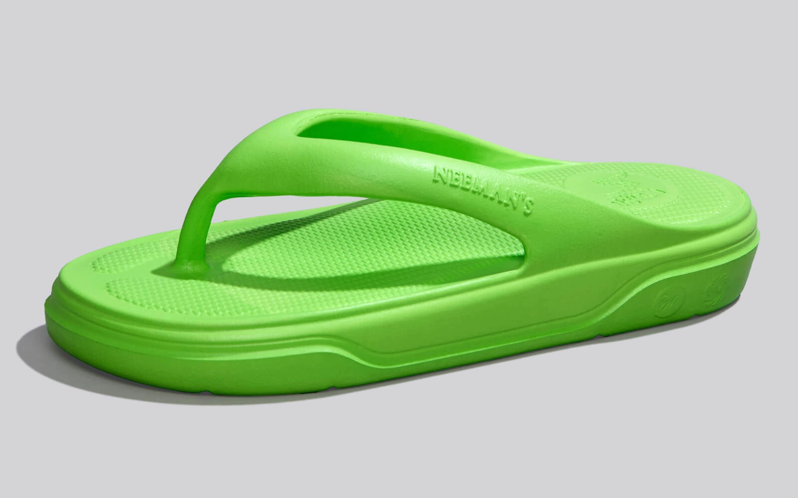 Cushers Flips For Women : Neon Green Shell Flip Flops