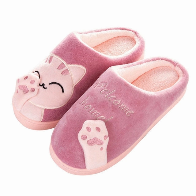 Funky Slippers Cute Non-slip Winter Animal Women Slippers Home Female Comfort Floor Women Shoes Cotton Ladies Indoor Slippers Plush Slipper