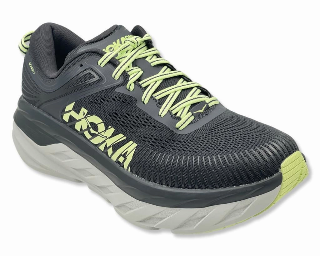 HOKA BONDI 7 Runing Shoes for men's Black\ Neon yellow Run Walk Shoes