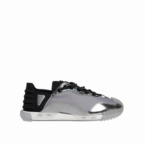 Lanvin Curb Sneakers Sale Dolce & Gabbana Silver Black Nylon NS1 Low Top Sneakers Shoes