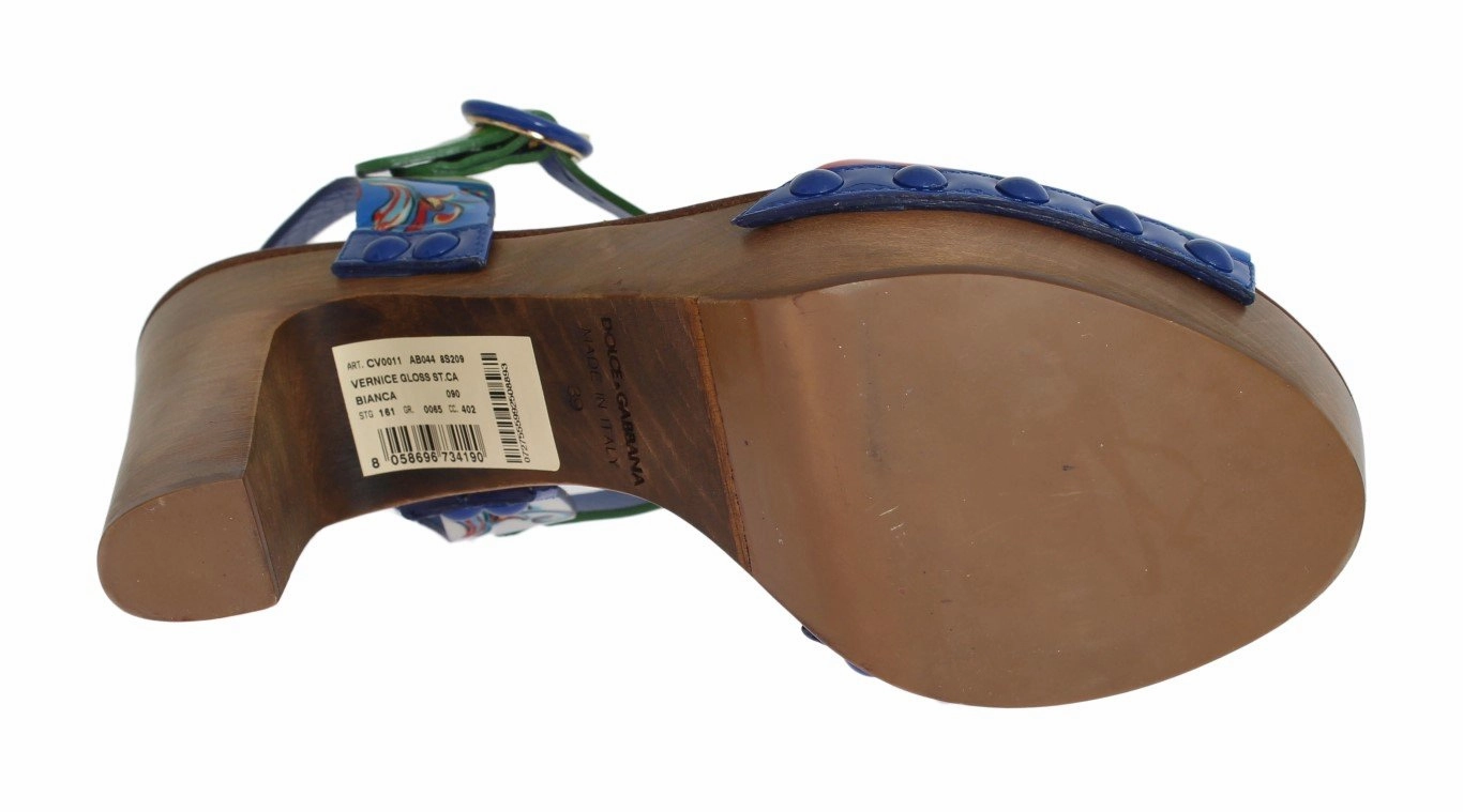 Multicolor Carretto Leather Platform Sandals Sandals Beaches Resorts