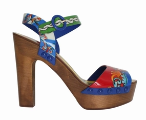 Multicolor Carretto Leather Platform Sandals St. Vincent Sandals