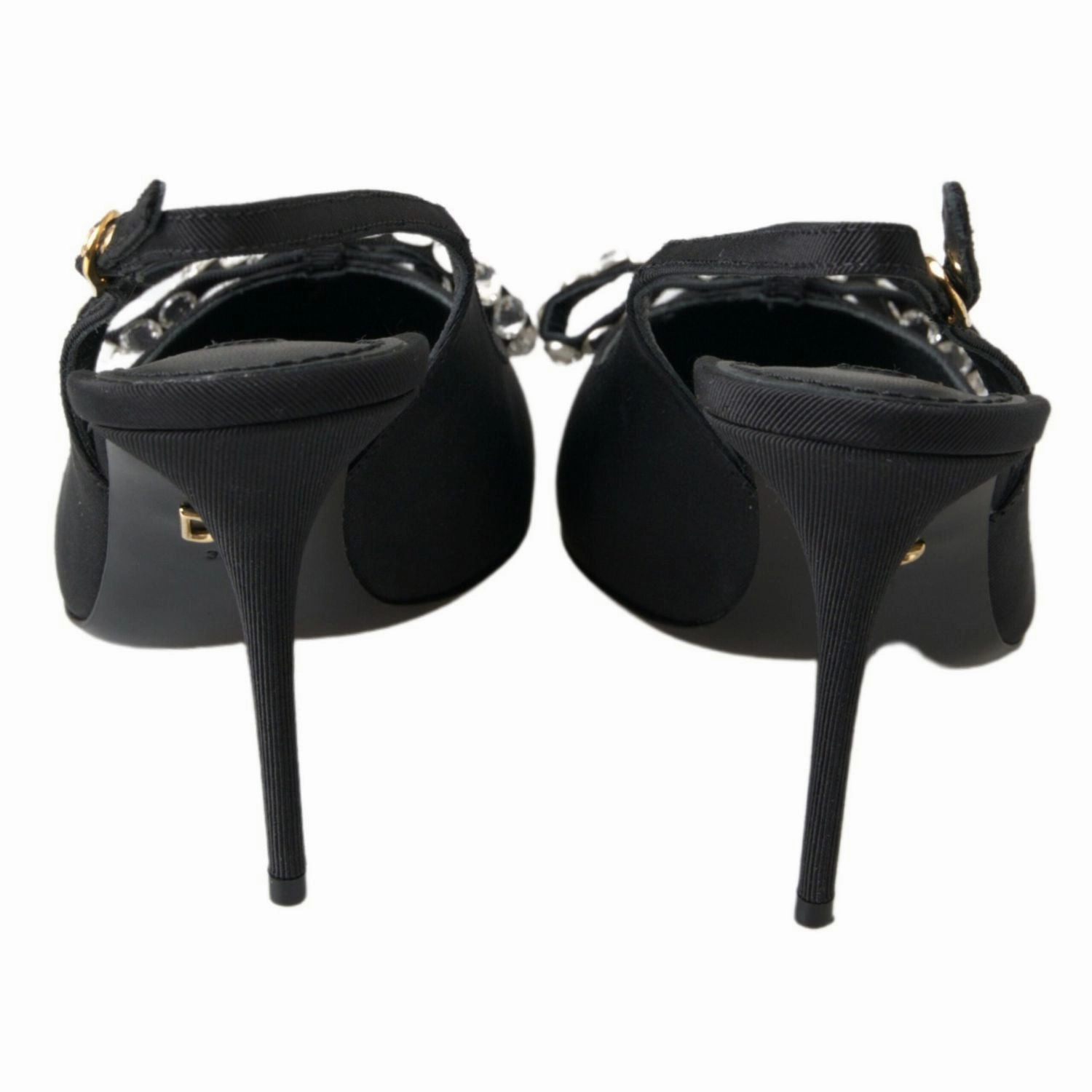 Sandals In Amazon Dolce & Gabbana Black Crystal Embellished Slingback Heel Shoes