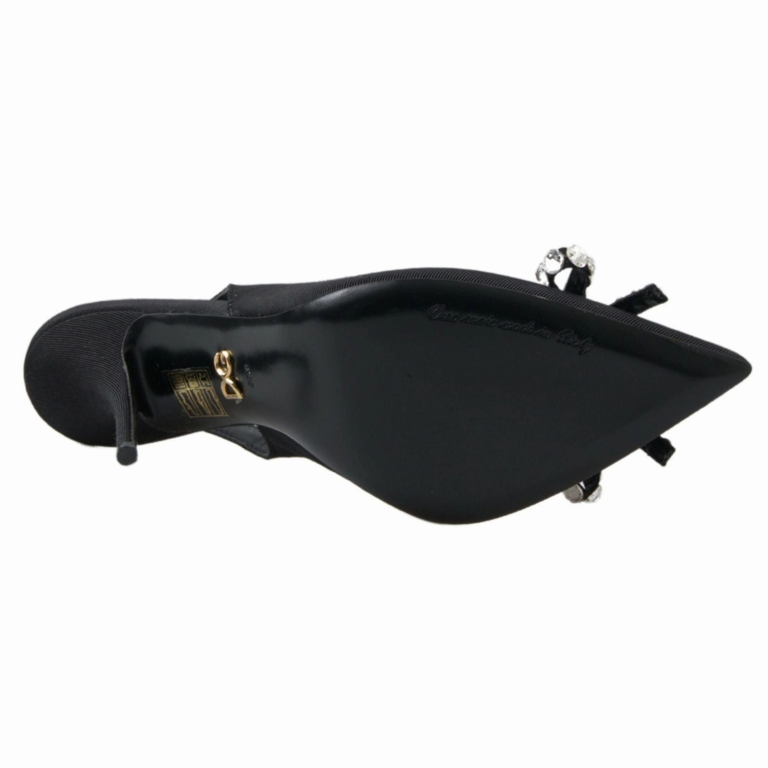 Barbados Royal Sandals Dolce & Gabbana Black Crystal Embellished Slingback Heel Shoes