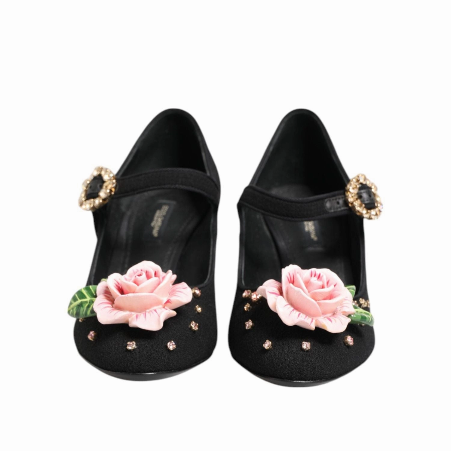 Dolce & Gabbana Black Flower Crystal Embellished Mary Jane Shoes Sandals Shop Near Me