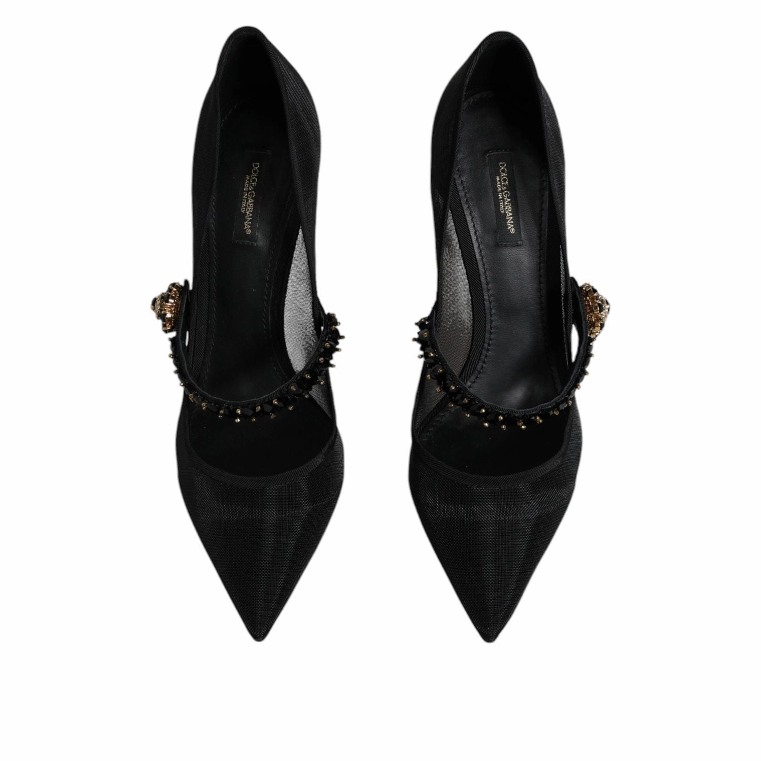 Dolce & Gabbana Black Mesh Mary Jane Crystal Heel Pump Shoes Best Running Shoes With Cushion