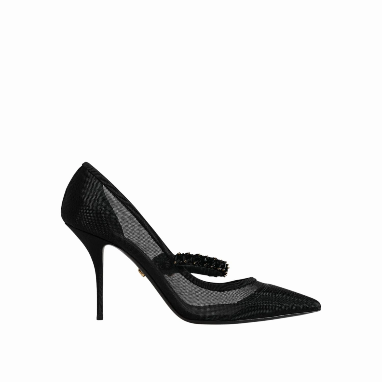 Best Place To Buy Running Shoes Dolce & Gabbana Black Mesh Mary Jane Crystal Heel Pump Shoes