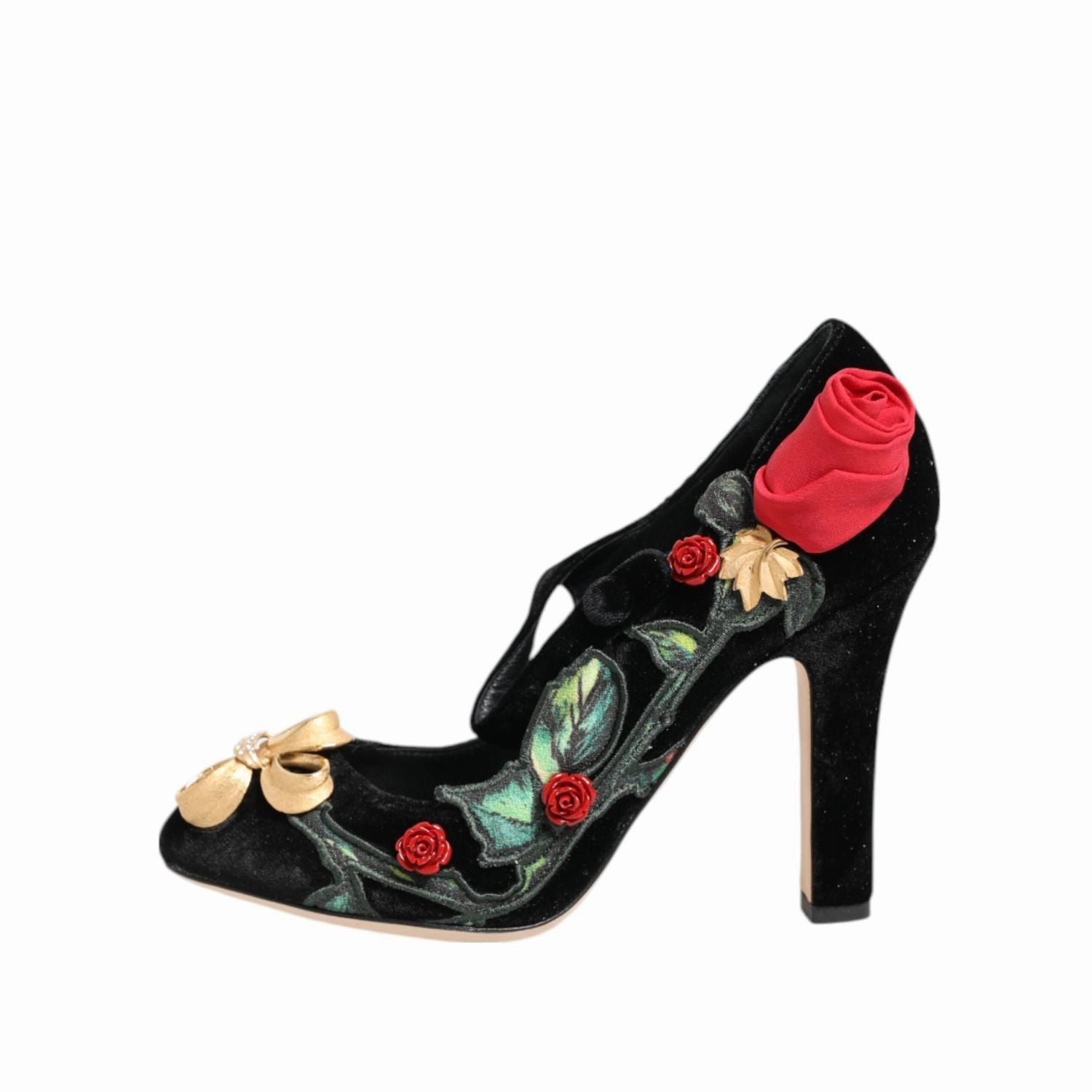 Dolce & Gabbana Black Roses Crystal Brooch Mary Jane Shoes Best Sandals For Walking Long Distances