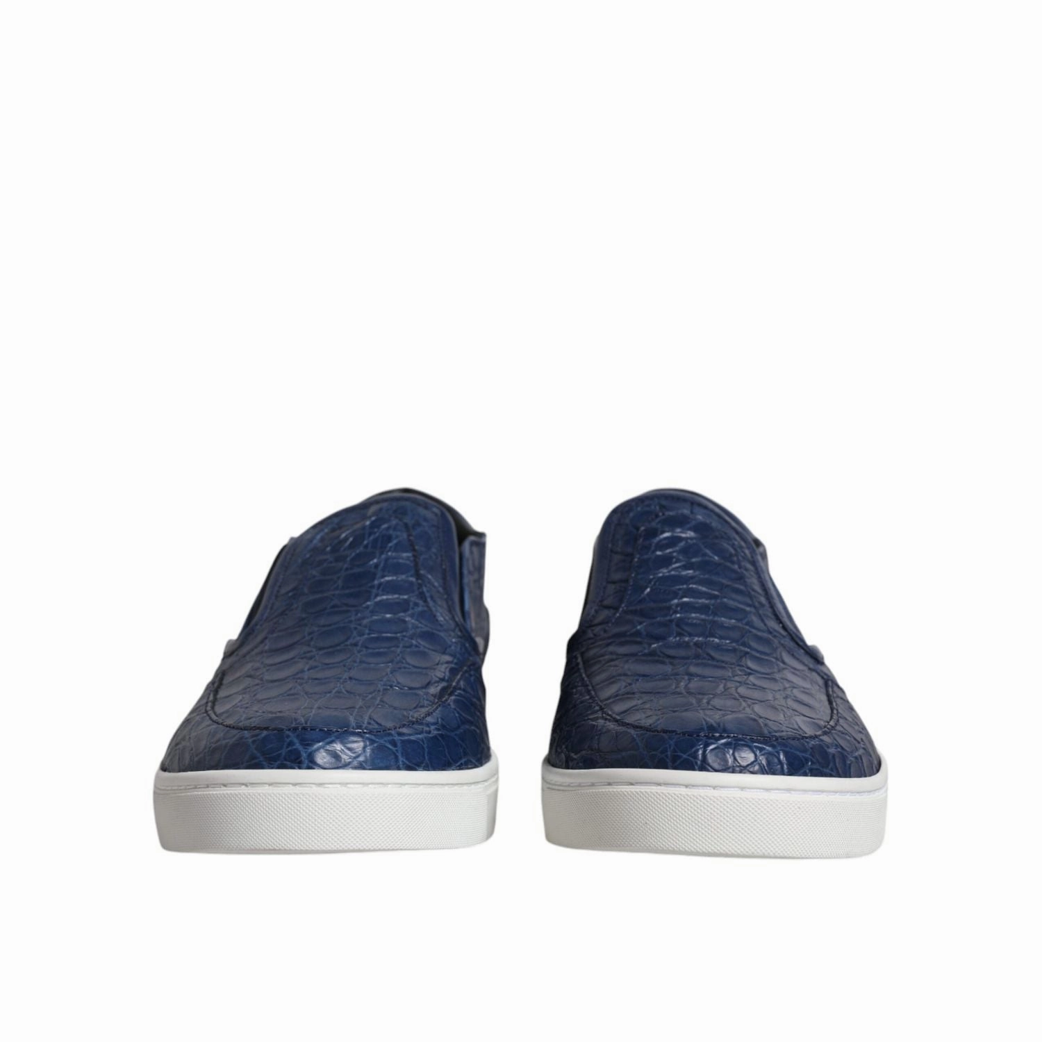 Belenciaga Sneakers Dolce & Gabbana Blue Croc Exotic Leather Men Sneakers Shoes