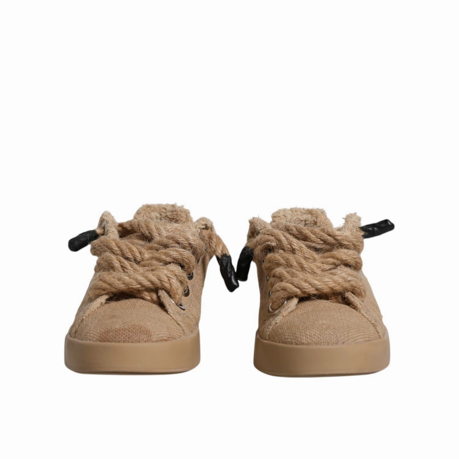 Dolce & Gabbana Brown Jute Fabric Low Top Men Sneakers Shoes Best Sneakers For Travel