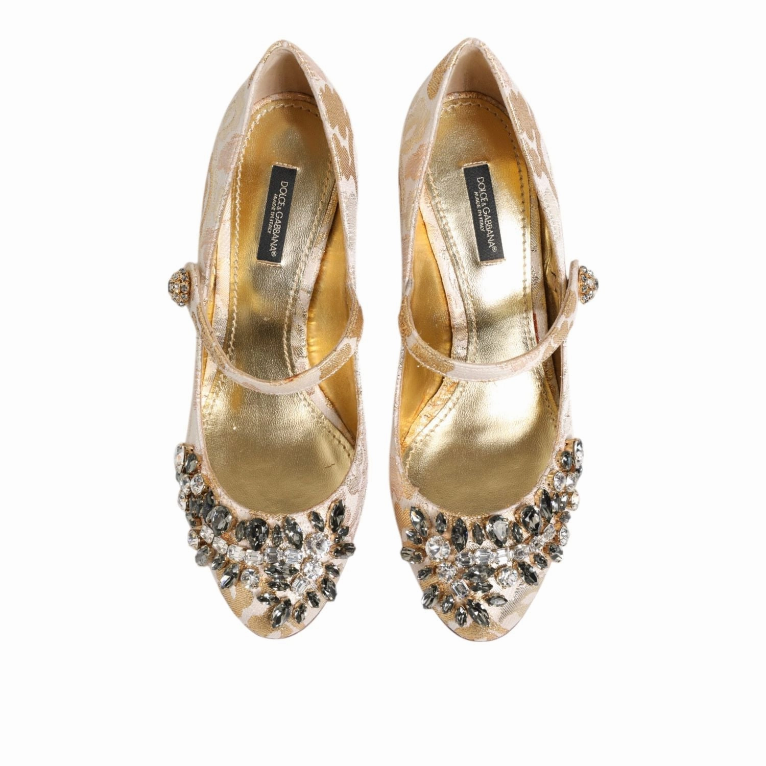 Sandals Wedding Price List Dolce & Gabbana Gold Jacquard Crystal Mary Janes Pumps Shoes