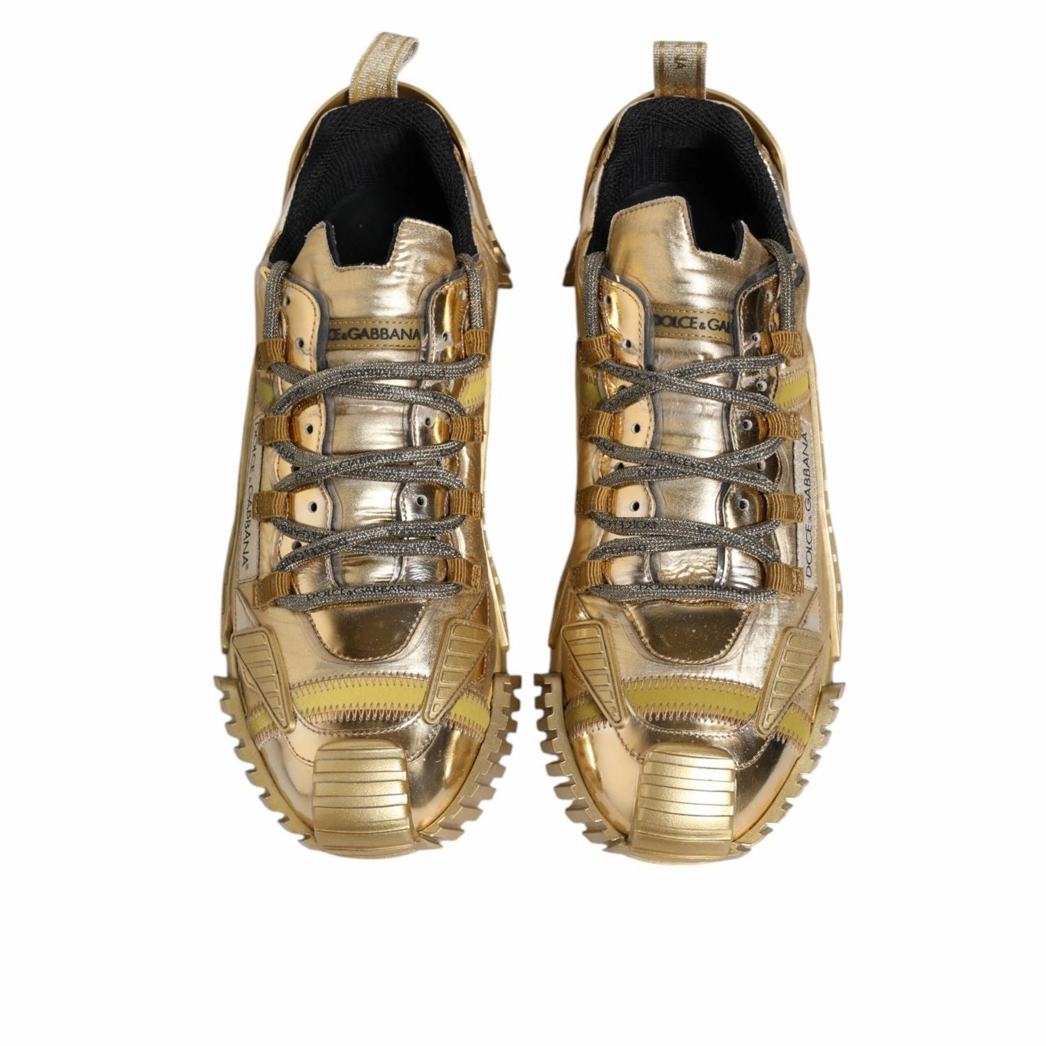 Dolce & Gabbana Gold Stretch Lace Up NS1 Sneakers Shoes Sneakers On Amazon