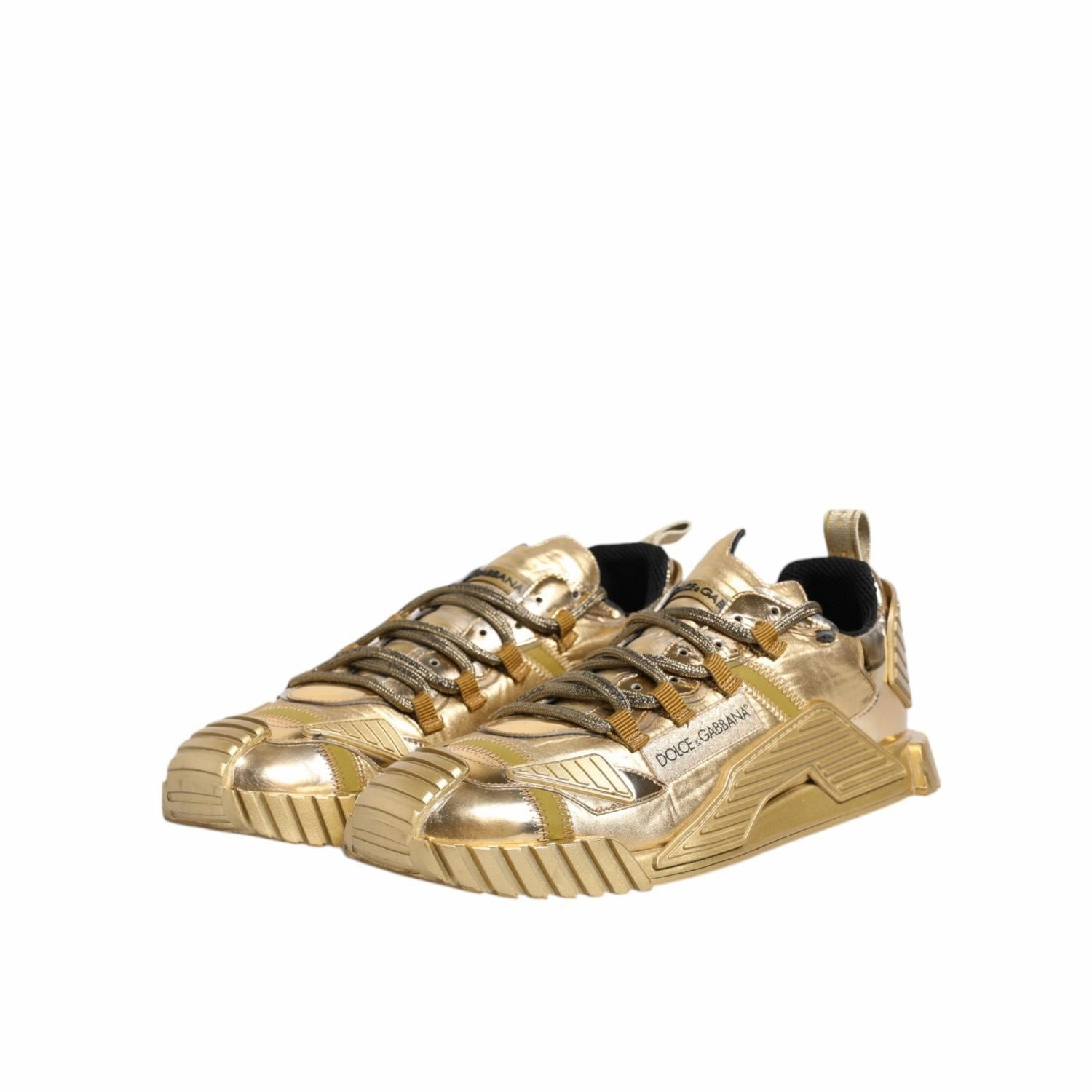Victor Wembanyama Sneakers Dolce & Gabbana Gold Stretch Lace Up NS1 Sneakers Shoes