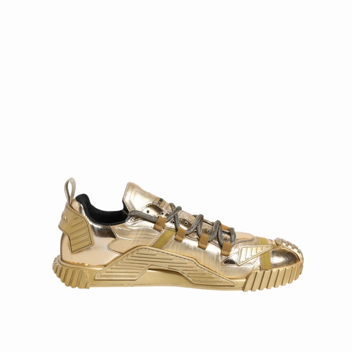 Dolce & Gabbana Gold Stretch Lace Up NS1 Sneakers Shoes Sam Edelman Platform Sneakers