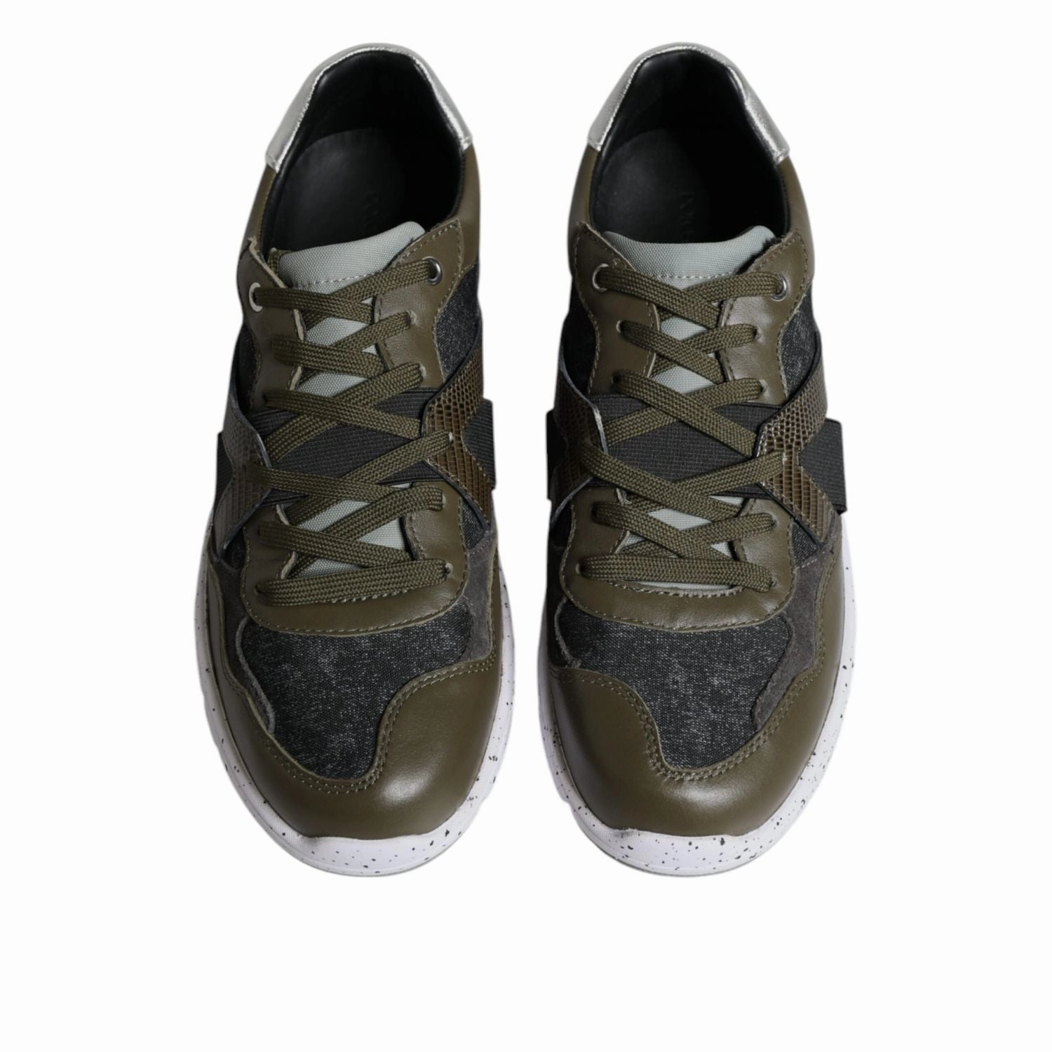 Dolce & Gabbana Multicolor Canvas Leather Low Top Sneaker Shoes Famuji Sneakers