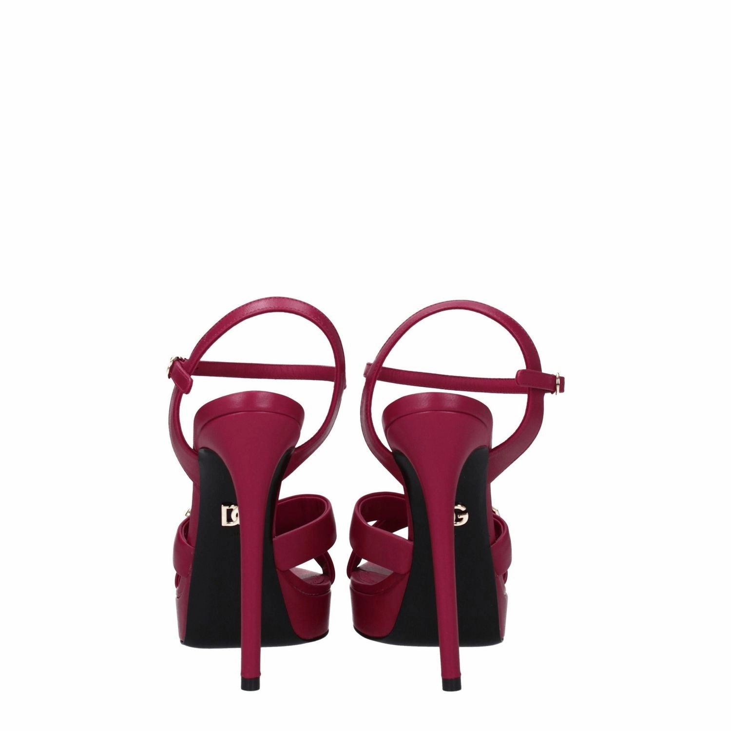 Dolce & Gabbana Pink Leather Platform Sandals Sandals St Grande