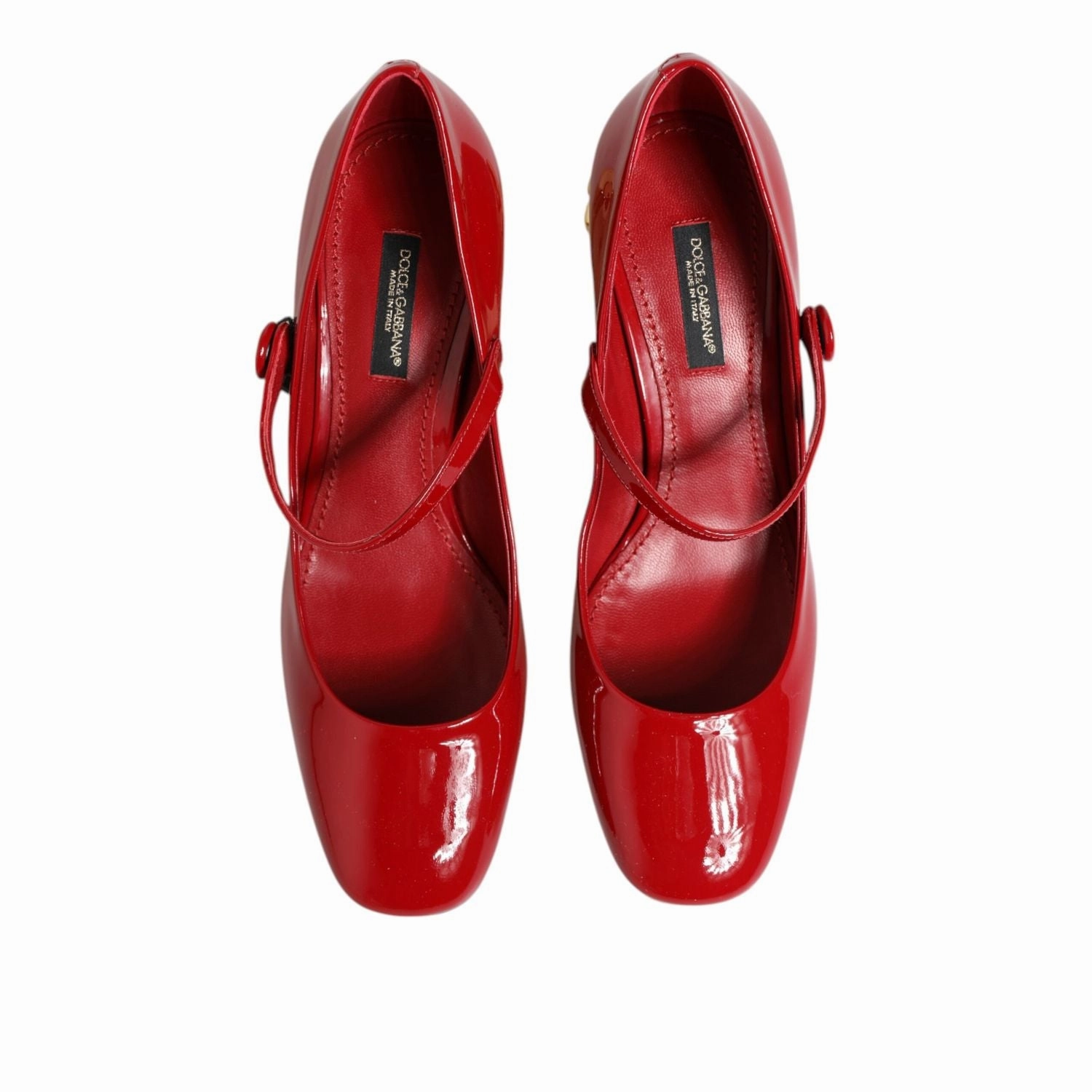 Sandals Contact Dolce & Gabbana Red Leather DG Logo Heels Sandals Shoes