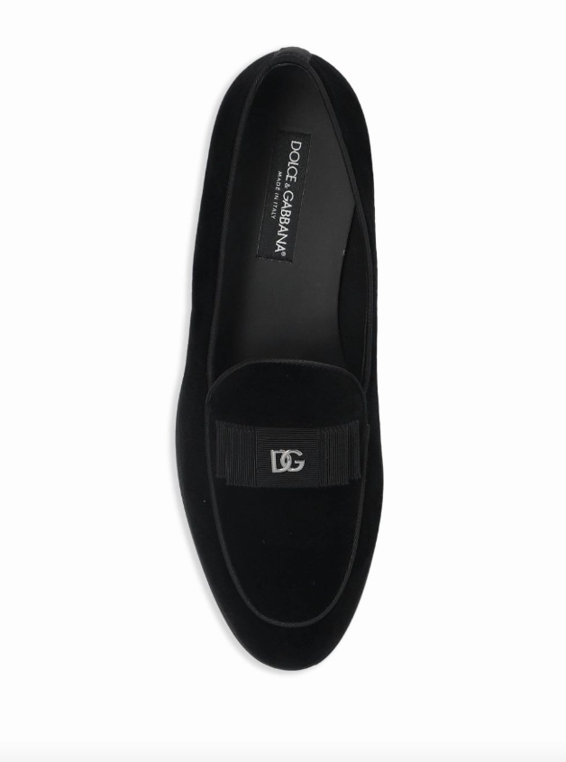 Ballet House Slippers Dolce & Gabbana velvet slippers with DG logo