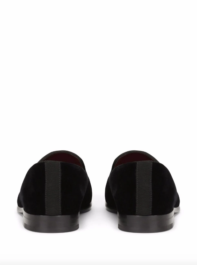 Dolce & Gabbana velvet slippers with DG logo Luk Ees Slippers