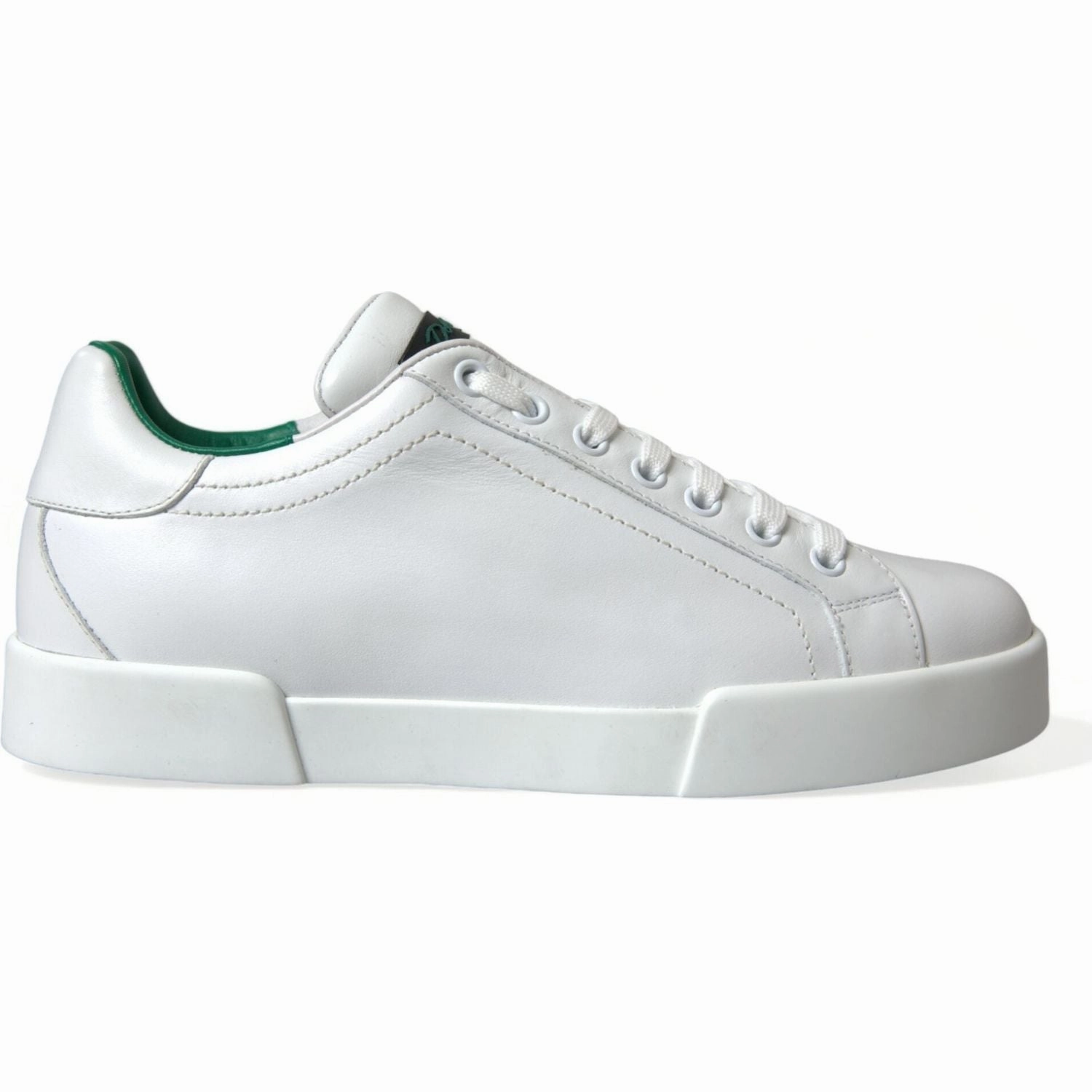 Dolce & Gabbana White Green Leather Portofino Sneakers Shoes Shoes For Narrow Flat Feet