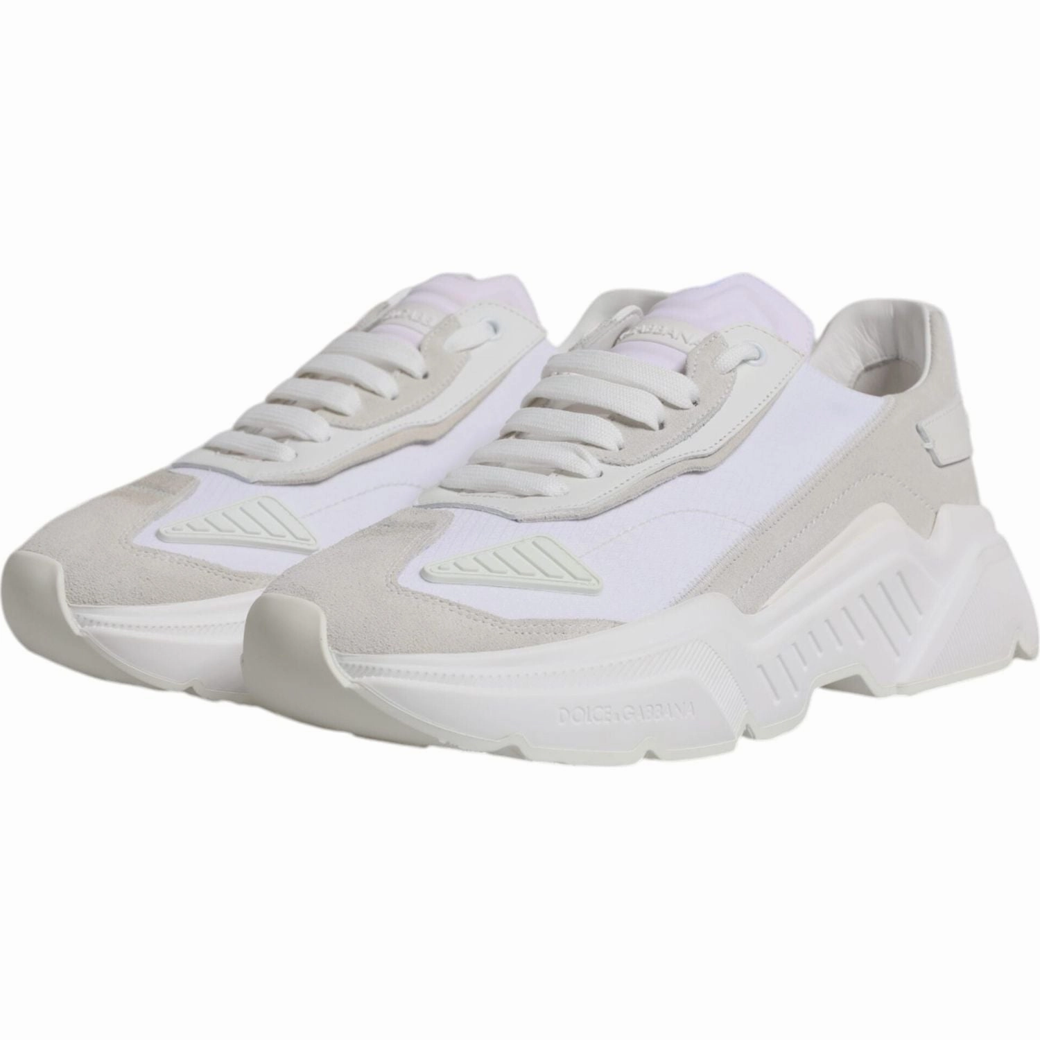 Bangs Sneakers Dolce & Gabbana White Leather Daymaster Low Top Sneakers Shoes