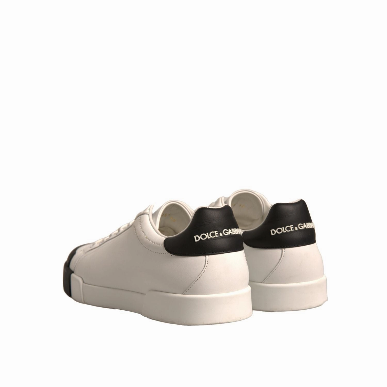 Light Walking Sneakers Dolce & Gabbana White Leather Logo Portofino Sneakers Shoes