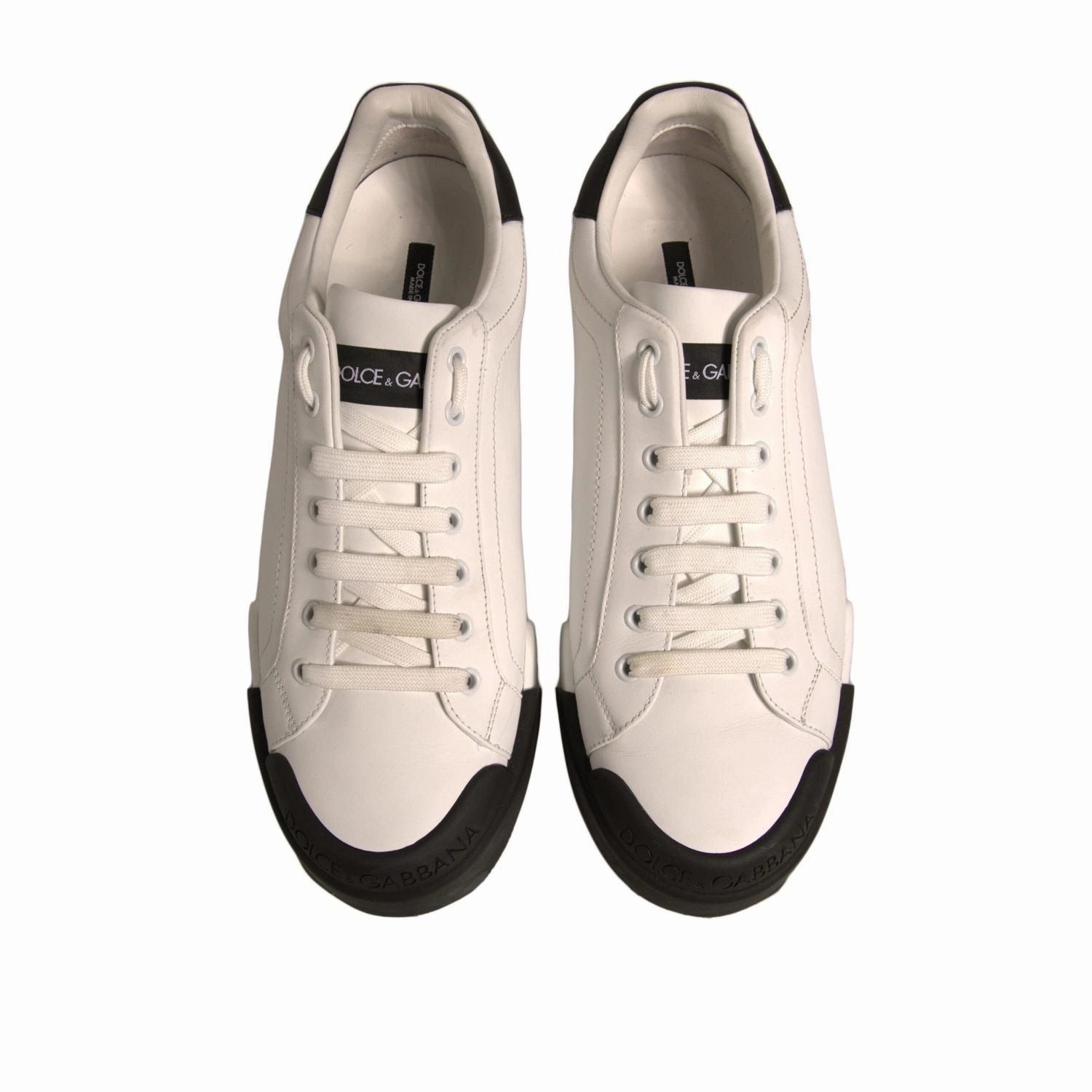 Carmelo Anthony Sneakers Dolce & Gabbana White Leather Logo Portofino Sneakers Shoes