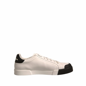 Dolce & Gabbana White Leather Logo Portofino Sneakers Shoes Sneakers Hip Hop Dance