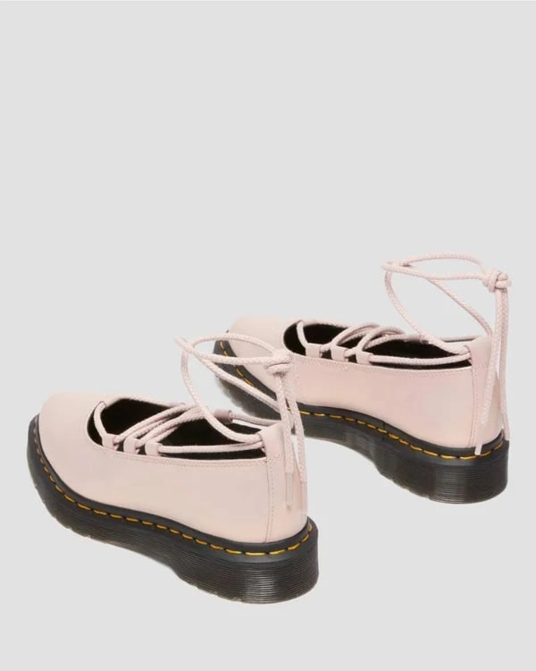 Open Toe Shoes Dr. Martens Elphie II Lace Up Shoe - Powder Pink/Gold Shift Leather