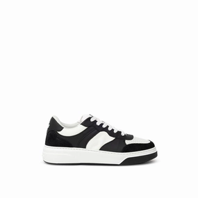 Dsquared Black And White Leather Athletic Sneakers Sneakers O'toole
