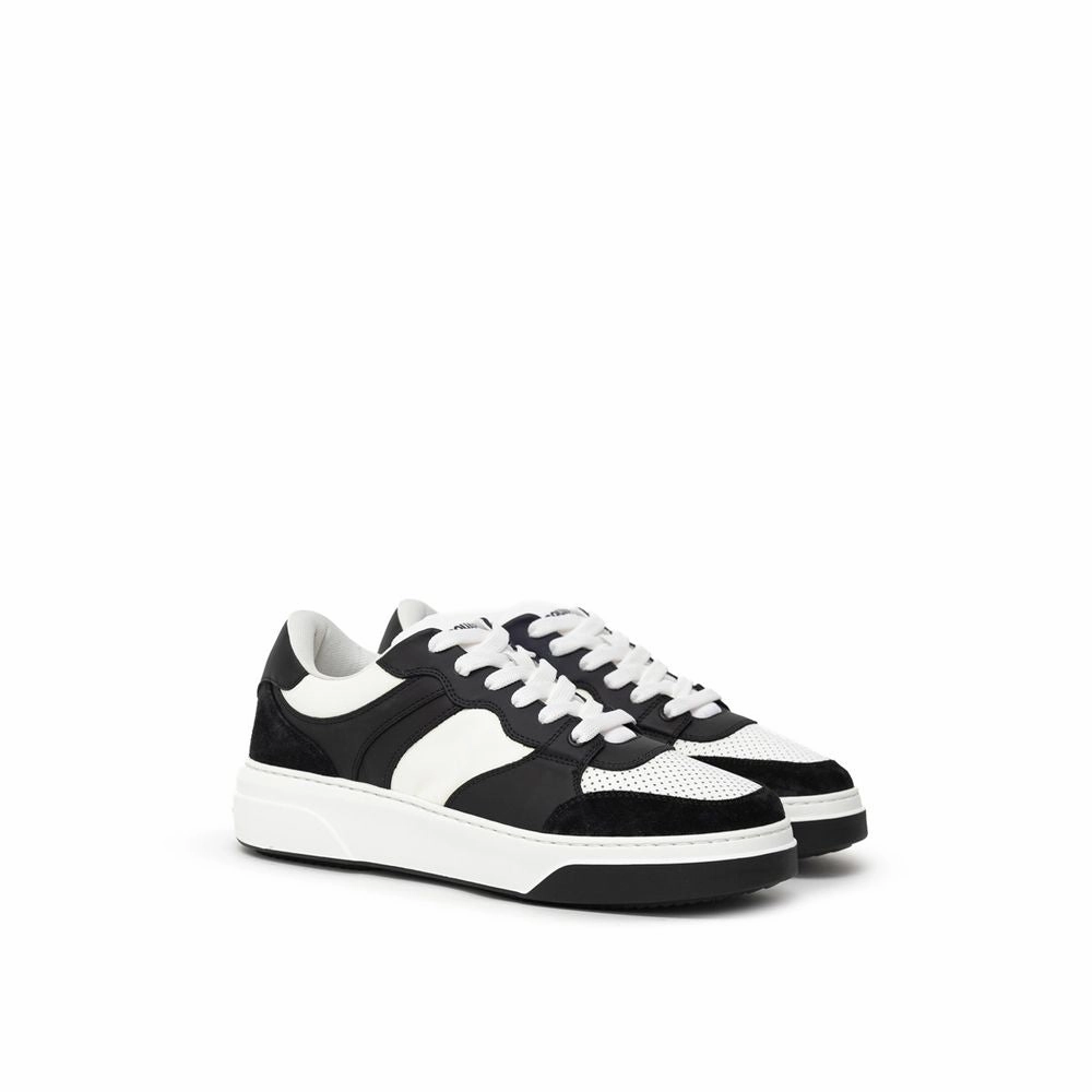 Dsquared Black And White Leather Athletic Sneakers Size 17 Sneakers
