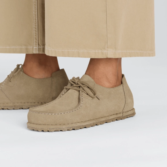 1950s Penny Loafers Birkenstock Utti Lace Suede Leather Gray Taupe Regular