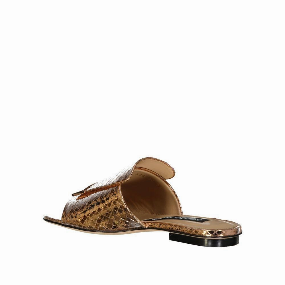 Infant Sandals Sergio Rossi Rose Gold Calfskin Slides