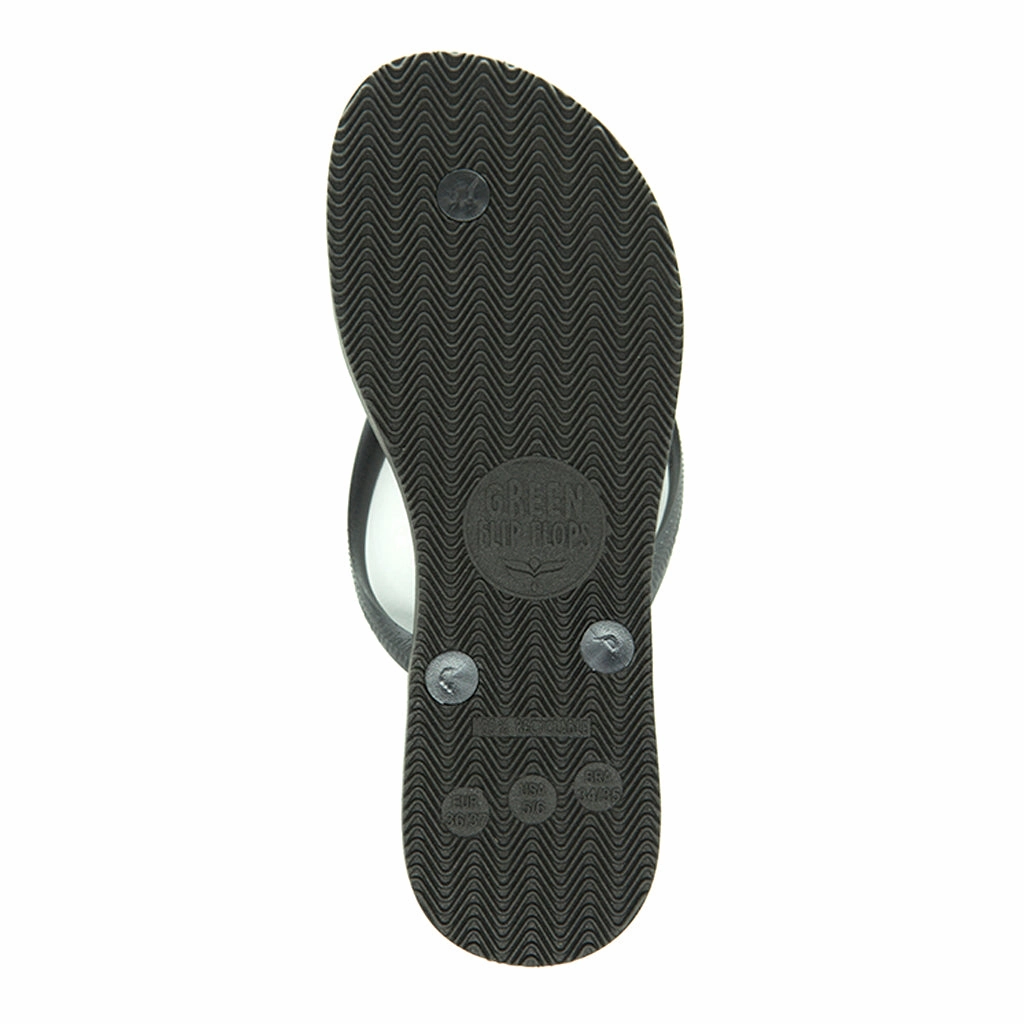 Gladiator Flip Flops Women's Sustainable Flip Flops Recycled Black with Recycled Black Straps