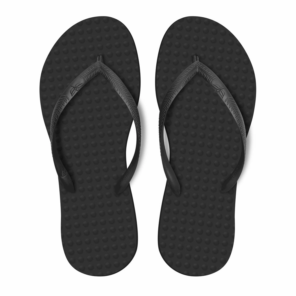 Hot Platform Flip Flops Women's Sustainable Flip Flops Recycled Black with Recycled Black Straps