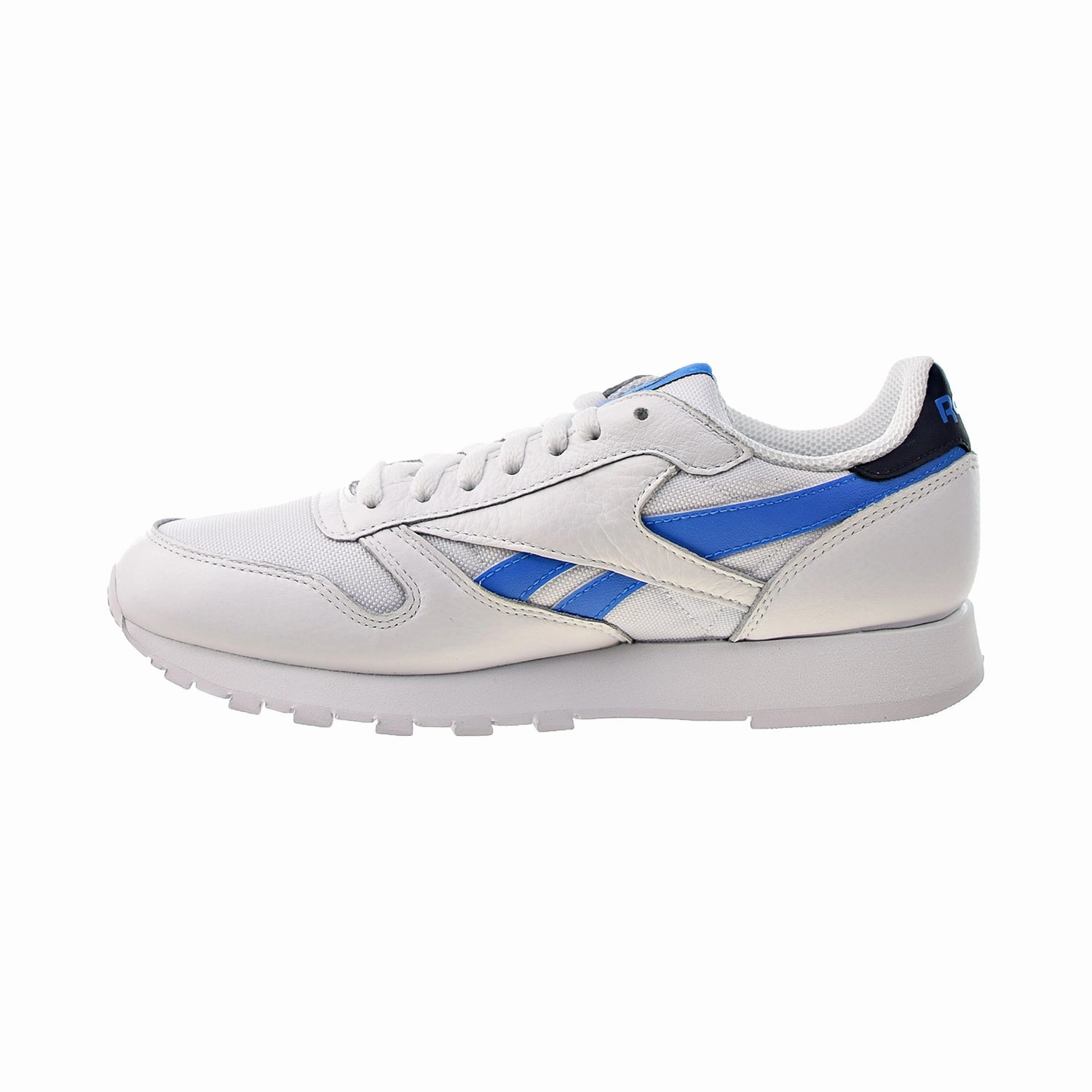 Reebok Classic Leather Men's Shoes White-Horizon Blue-Vector Navy Smart Casual Suede Shoes