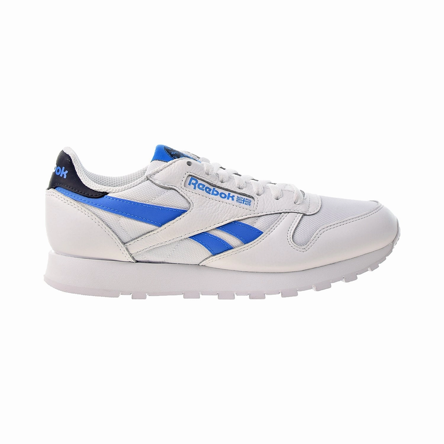 Best Casual Dress Walking Shoes Reebok Classic Leather Men's Shoes White-Horizon Blue-Vector Navy