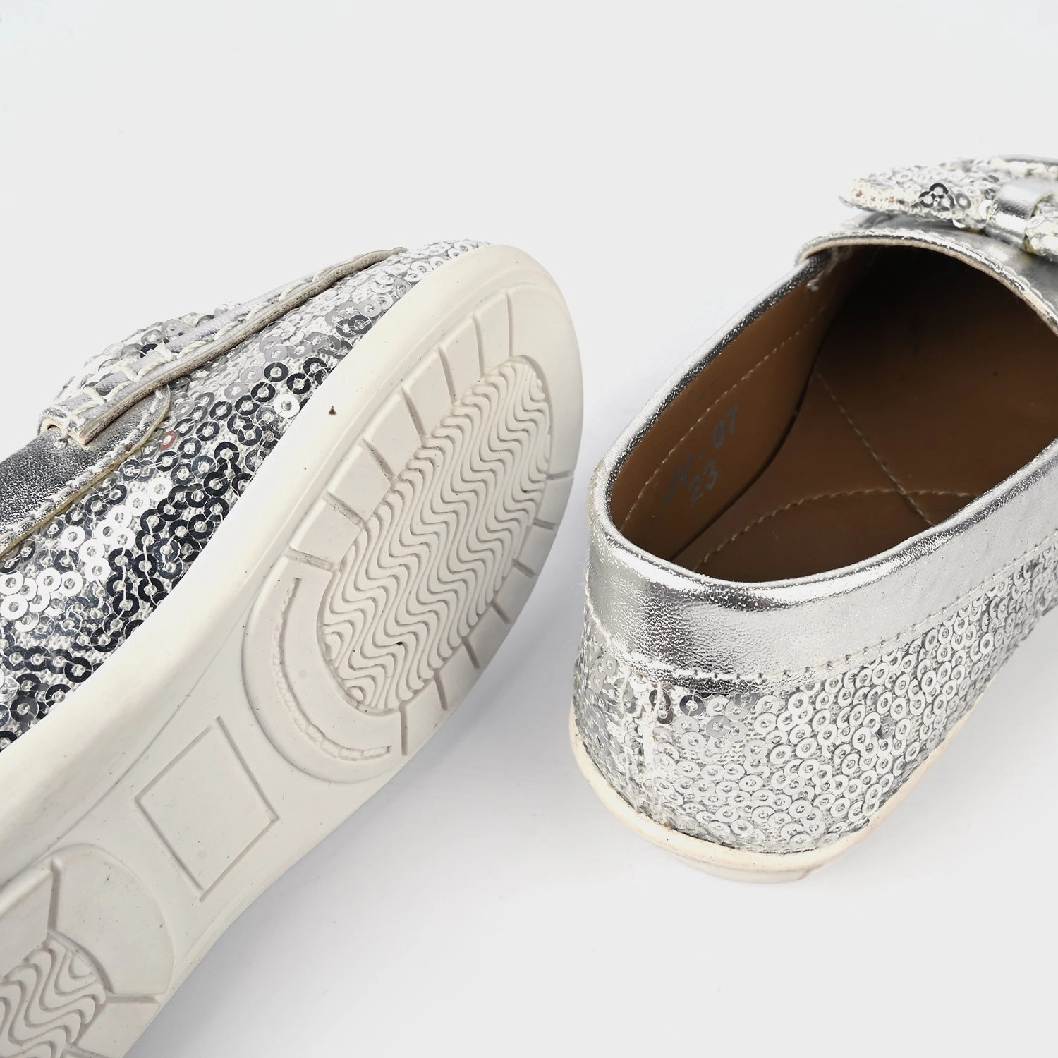 Loafers With Print Girls Loafer JV-07-SILVER