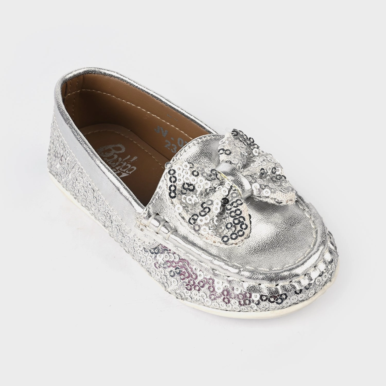 Girls Loafer JV-07-SILVER Loafers Gq