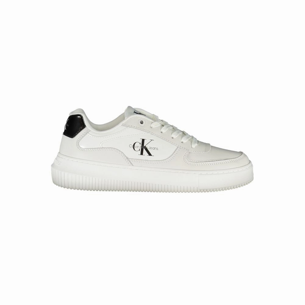 Hooka Sneakers Calvin Klein Sleek White Lace-Up Sneakers with Contrast Details