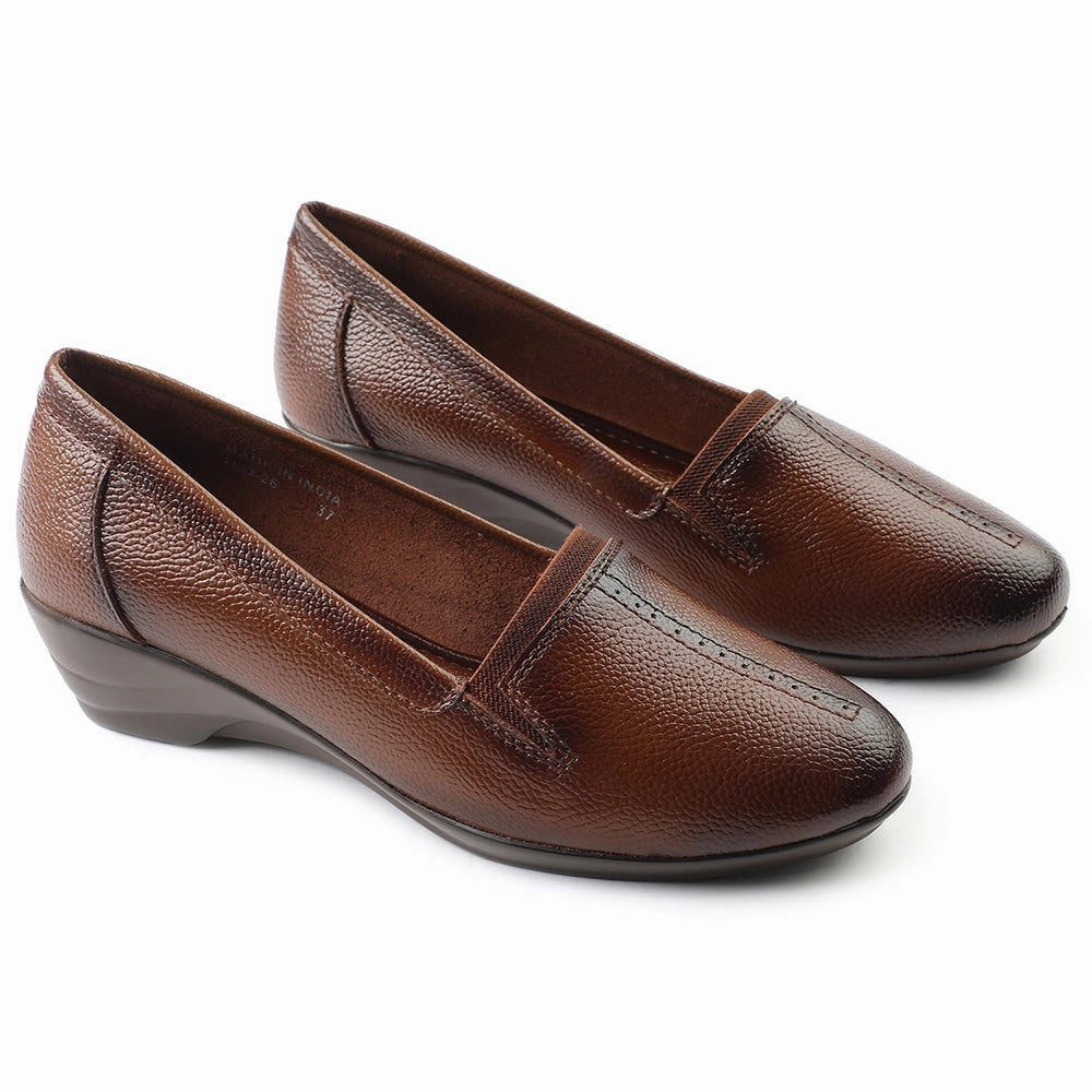 Healers Tan Ballerina Shoes For Women TLO-26 By Liberty Loafer Shoes Casual