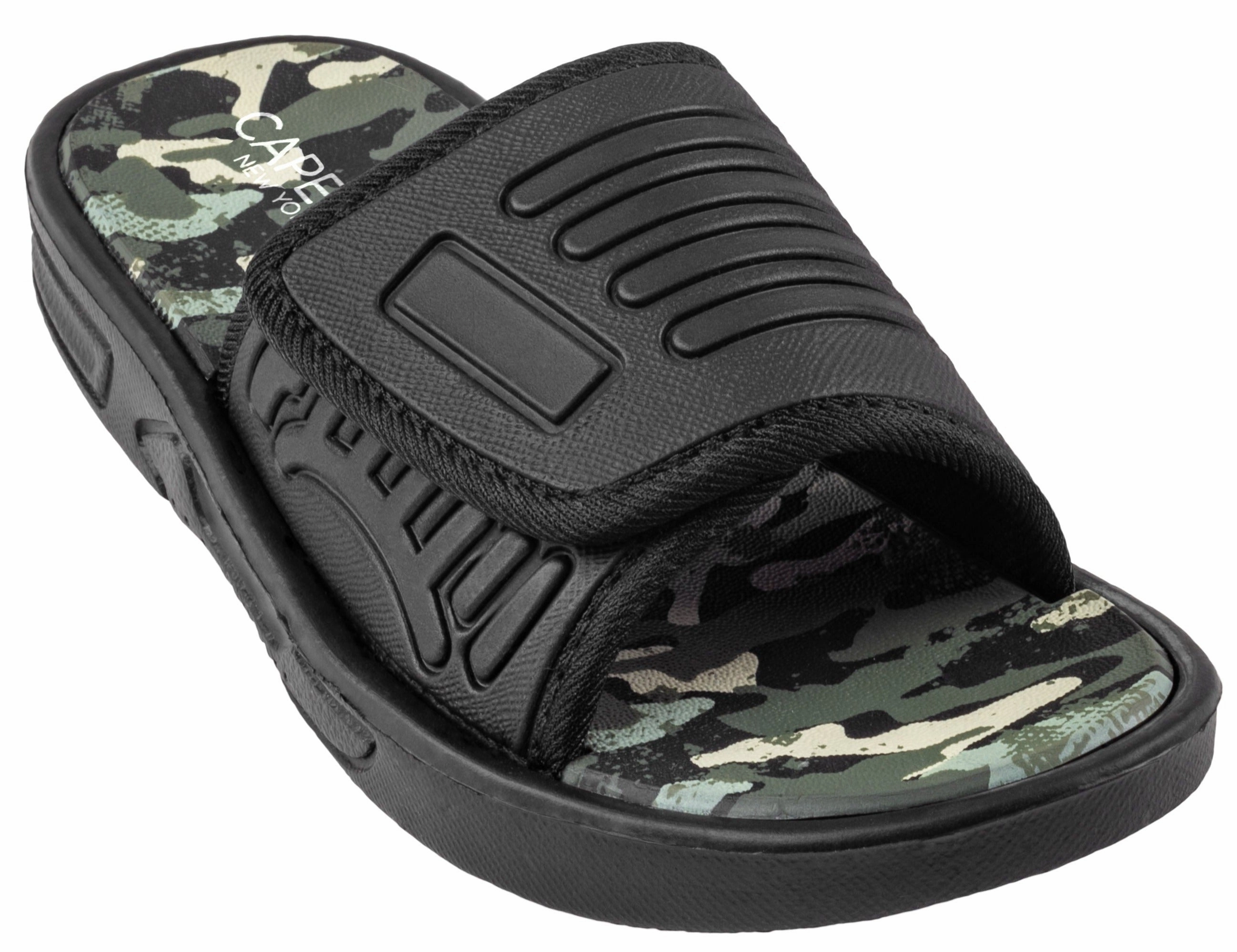 Boys Embossed EVA Camo Printed Slides Frisky Flip Flops