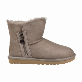 UGG Bailey Zip Mini Women's Boots Grey Irish Slippers